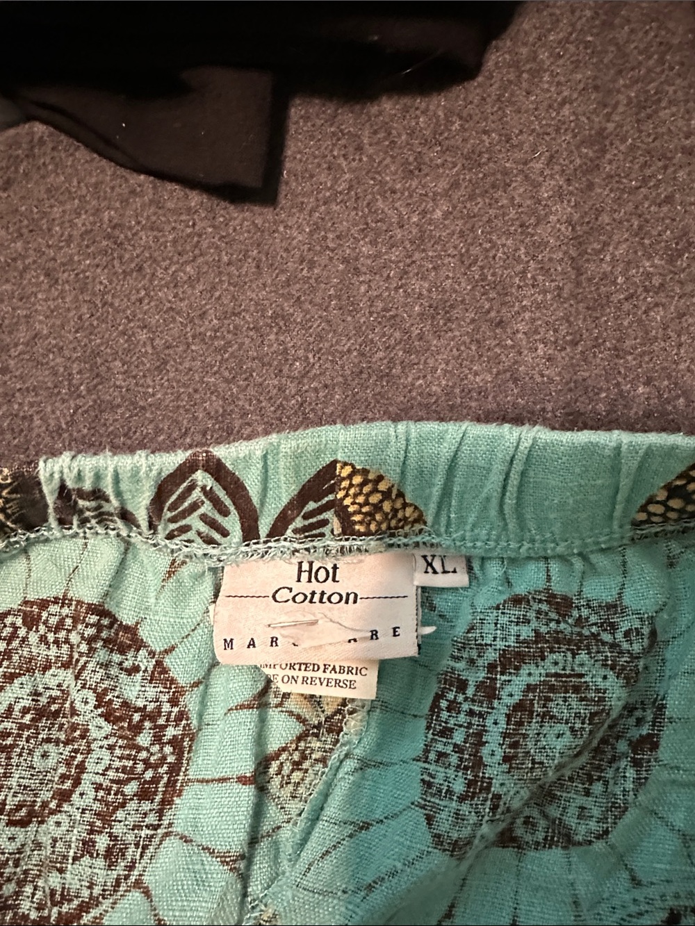Turquoise Floral Sunburst Maxi Linen Skirt - Picture 2 of 4